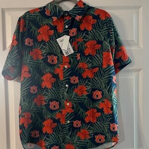 Men's Auburn Floral Shirt - Navy and orange